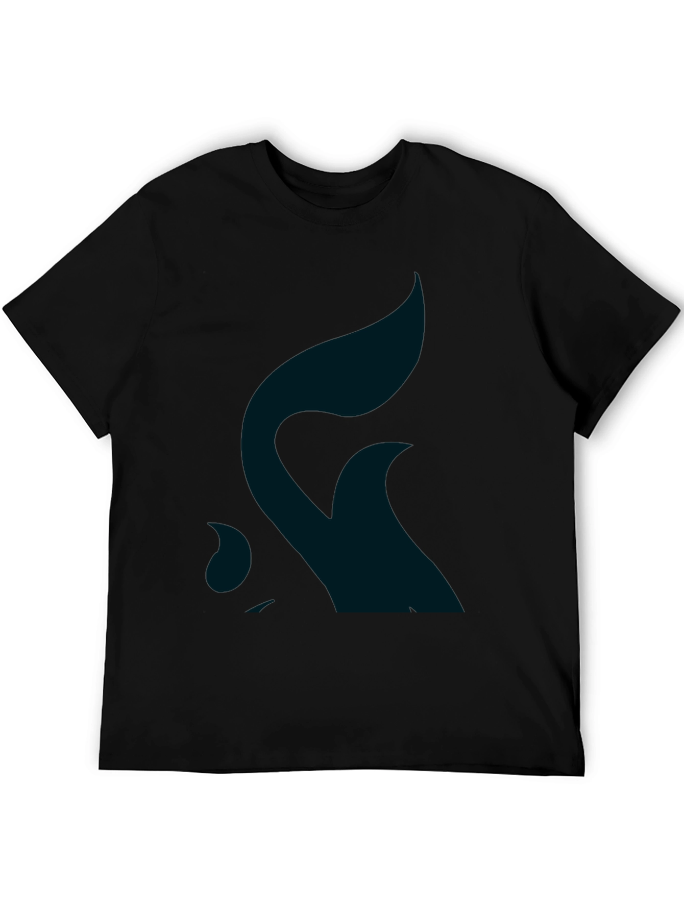 Minimalist Wave Design Black T-Shirt