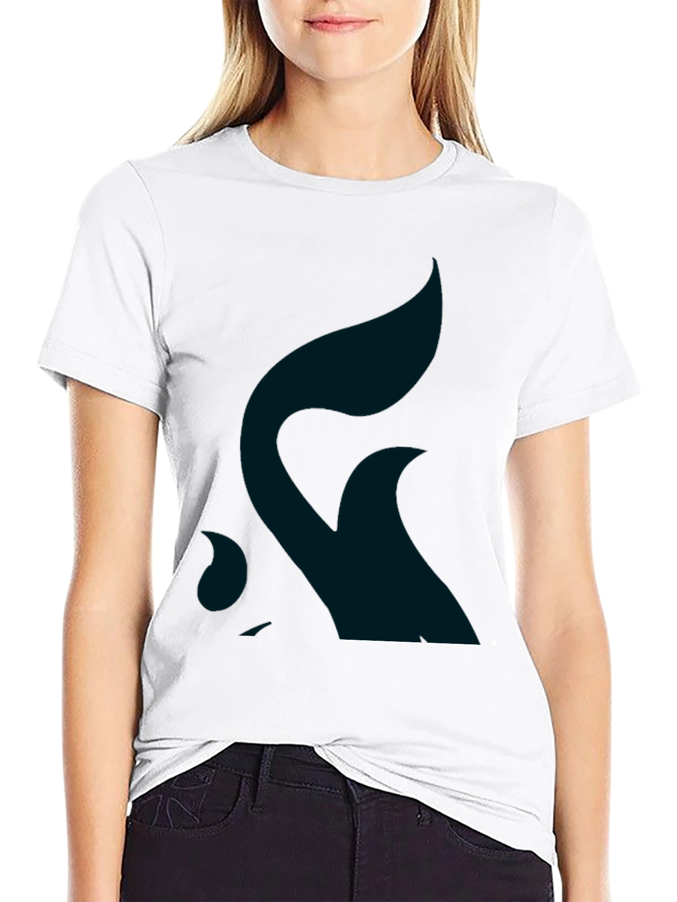 Minimalist Wave Design Black T-Shirt