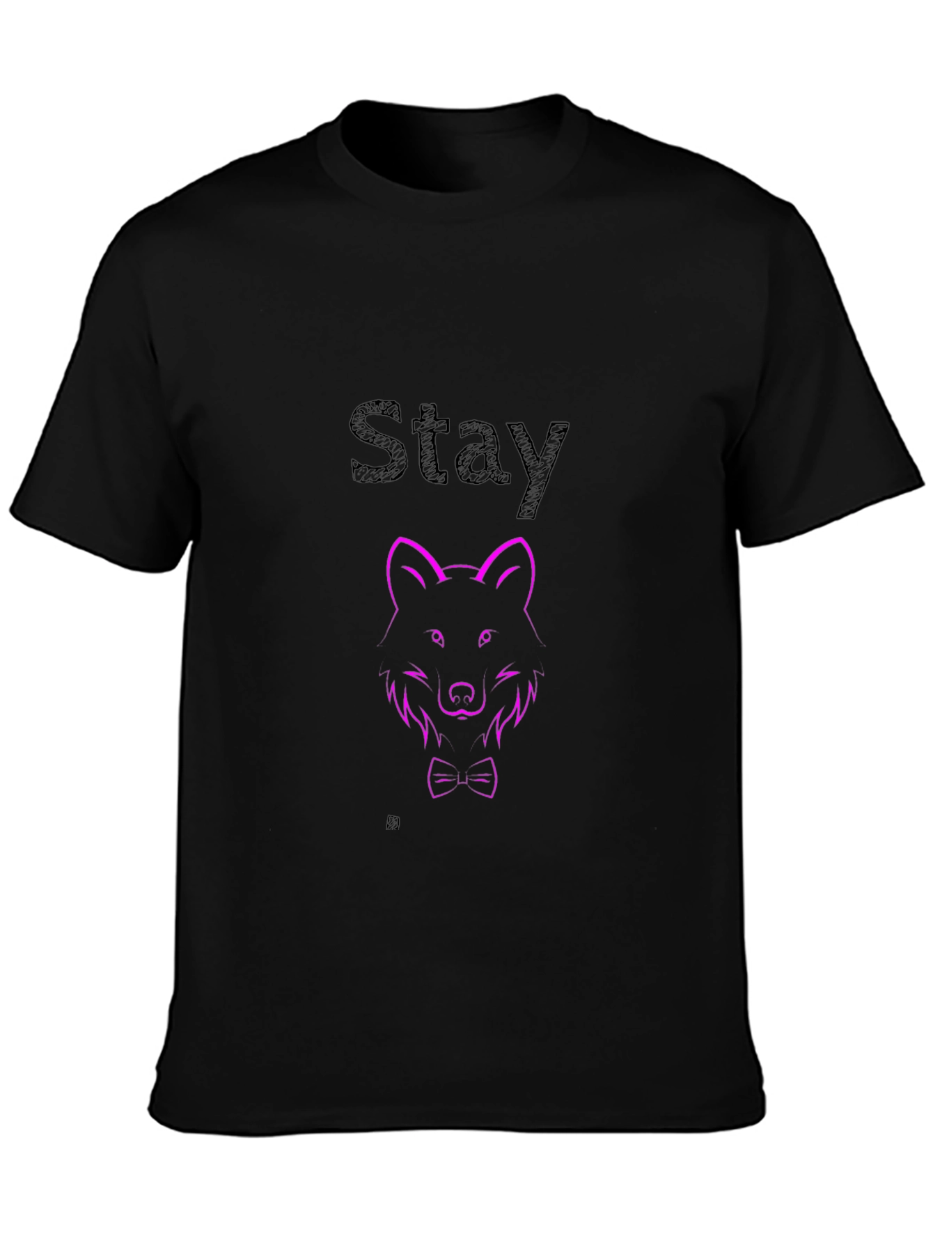 Mens Black Wolf Graphic Tee - Stay Stylish