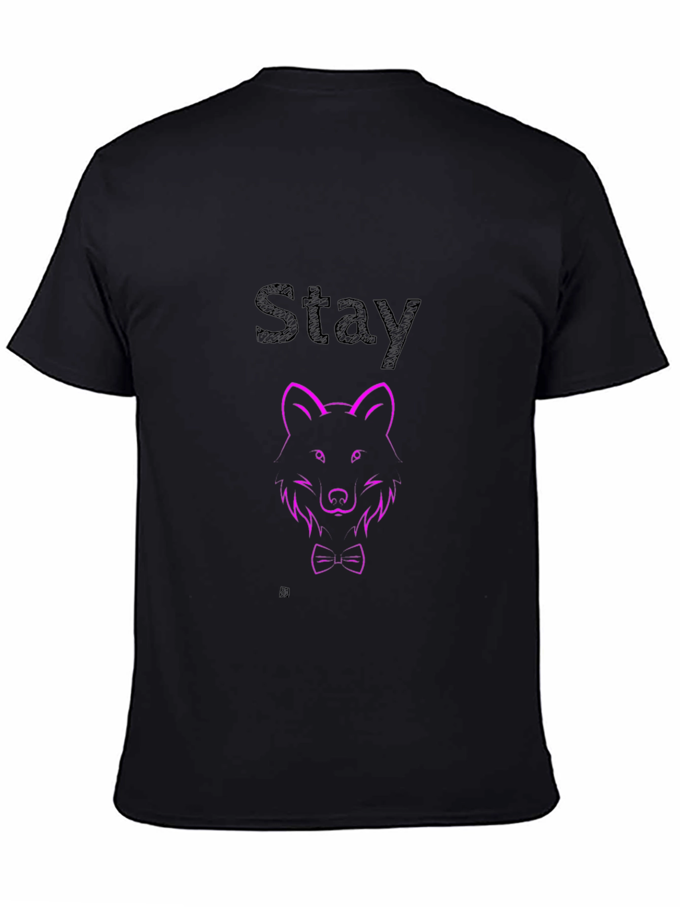 Mens Black Wolf Graphic Tee - Stay Stylish