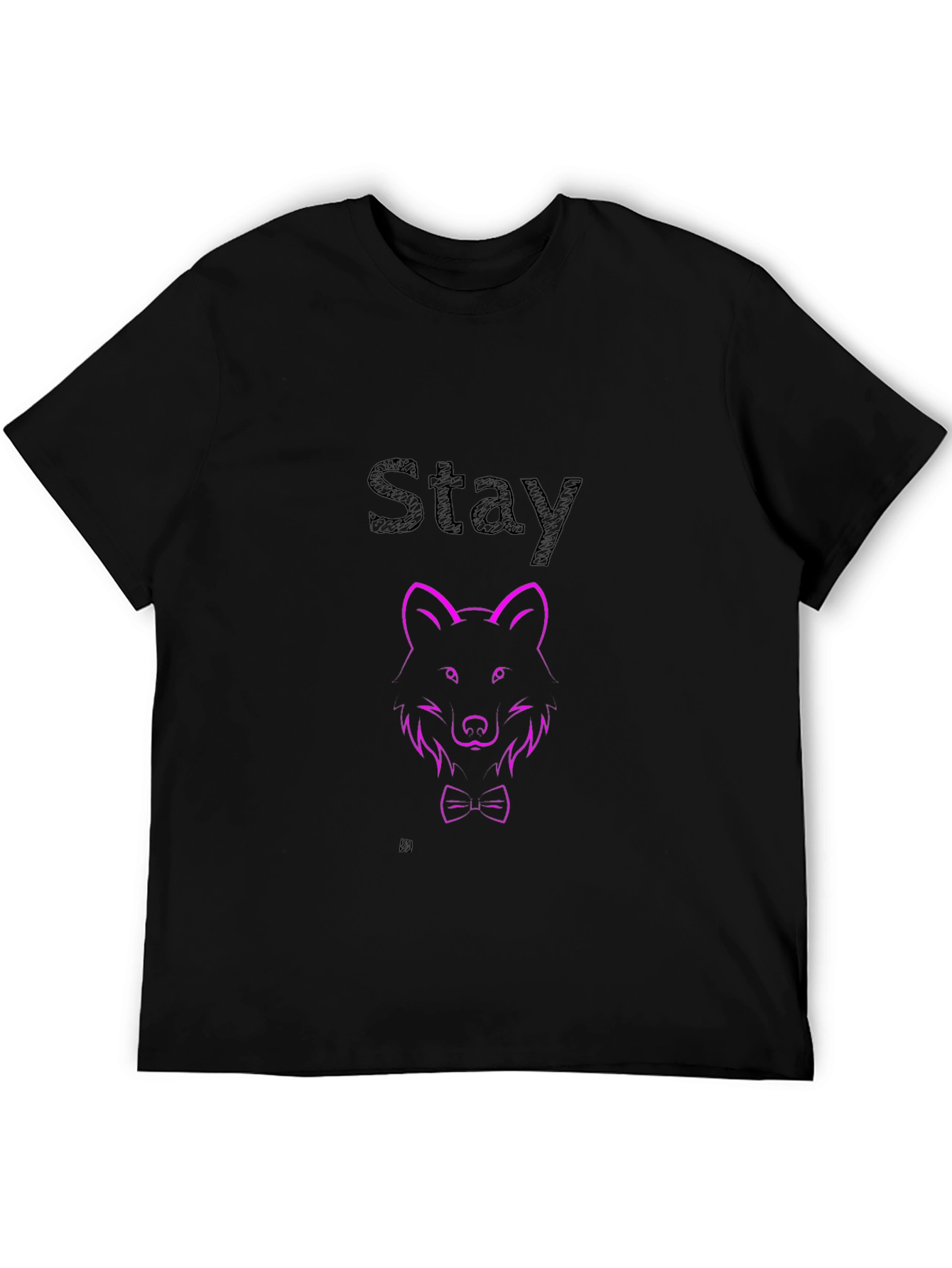 Mens Black Wolf Graphic Tee - Stay Stylish