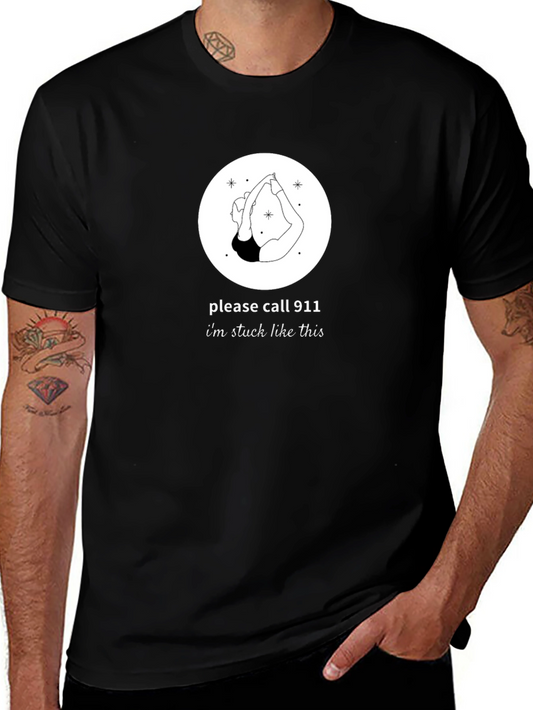 Yoga Stuck Funny Graphic T-Shirt