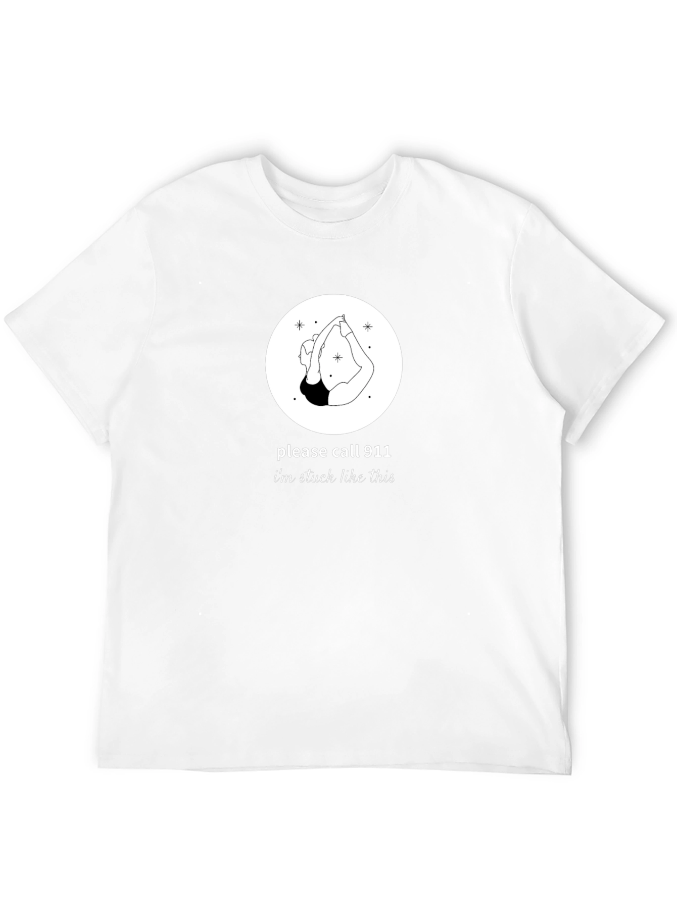 Yoga Stuck Funny Graphic T-Shirt
