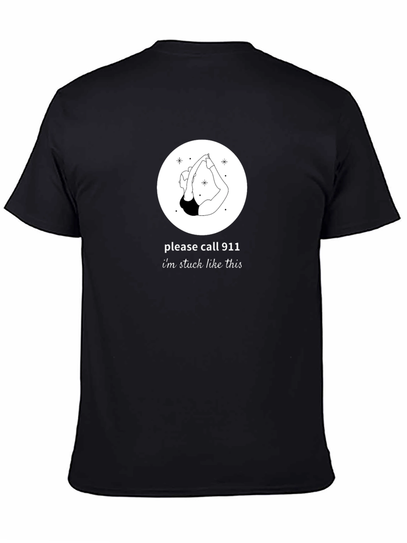 Yoga Stuck Funny Graphic T-Shirt