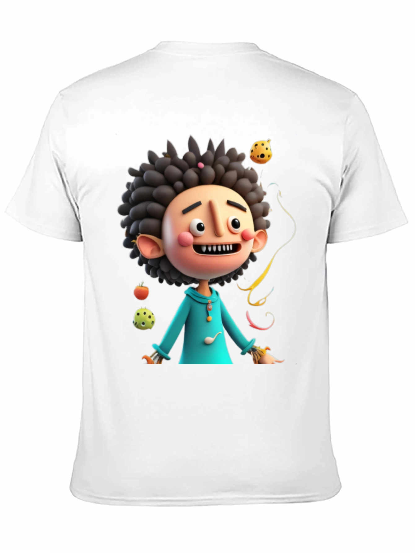 Fun Cartoon Character Black T-Shirt
