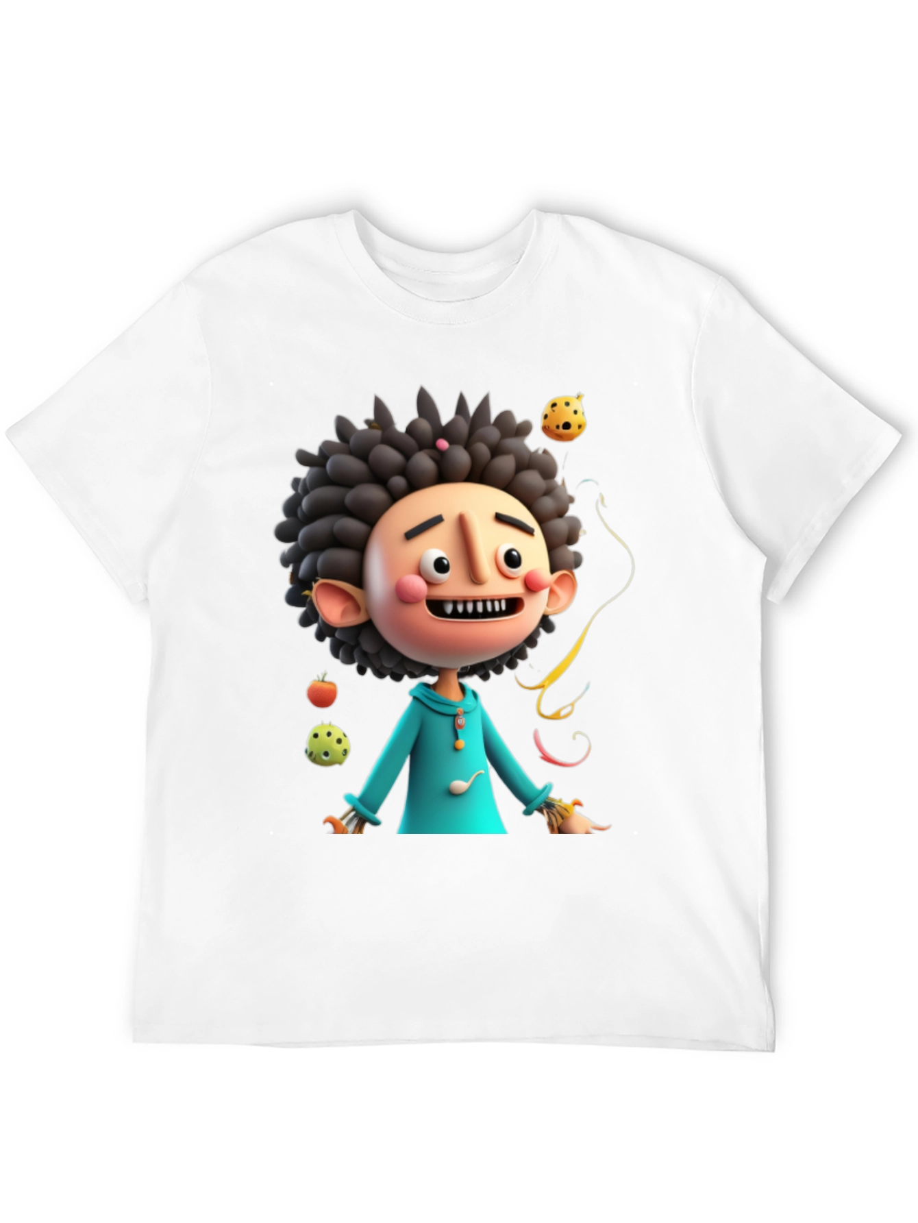 Fun Cartoon Character Black T-Shirt