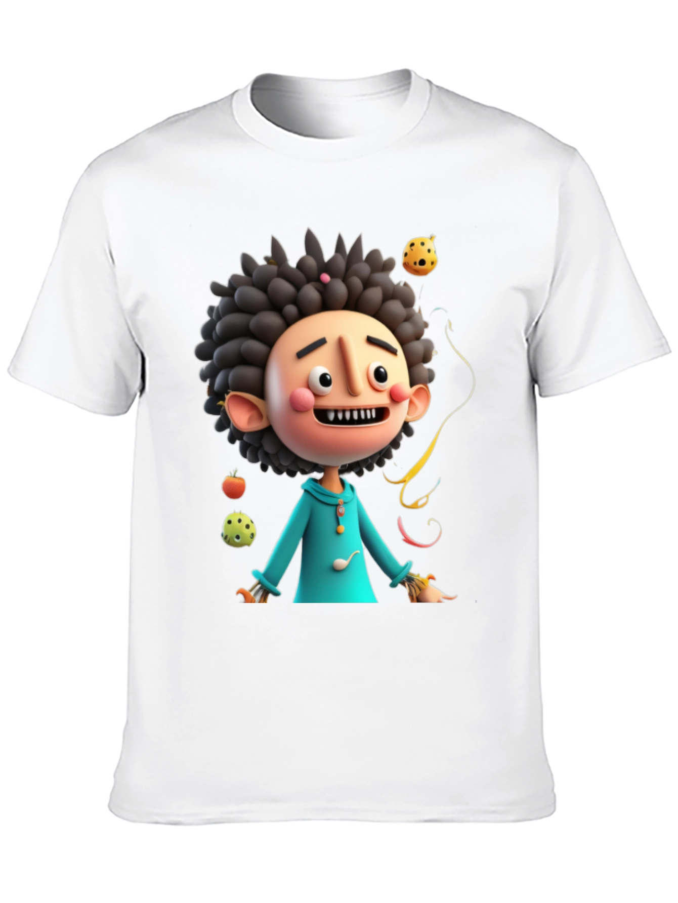 Fun Cartoon Character Black T-Shirt