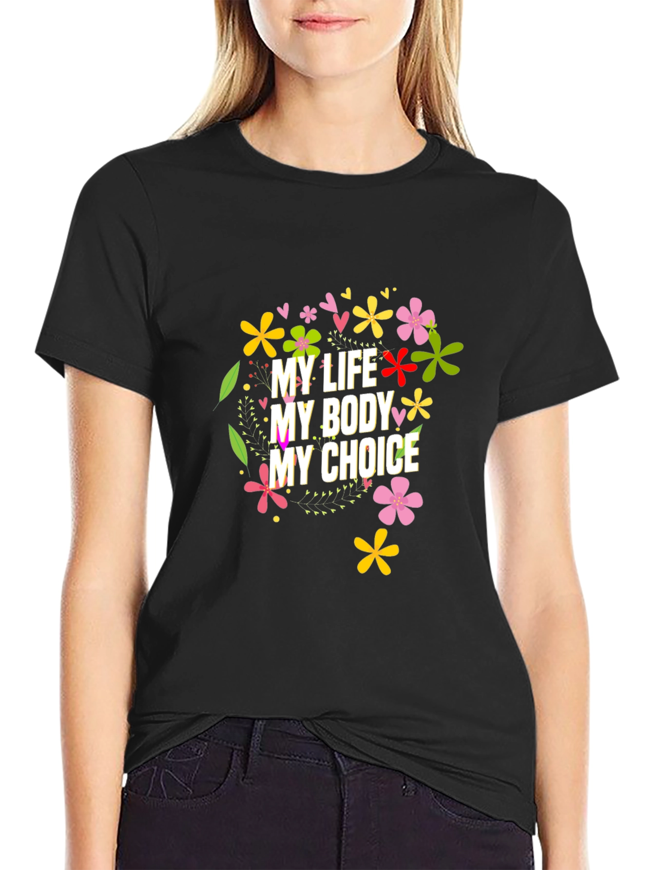 My Body My Choice Floral Tee