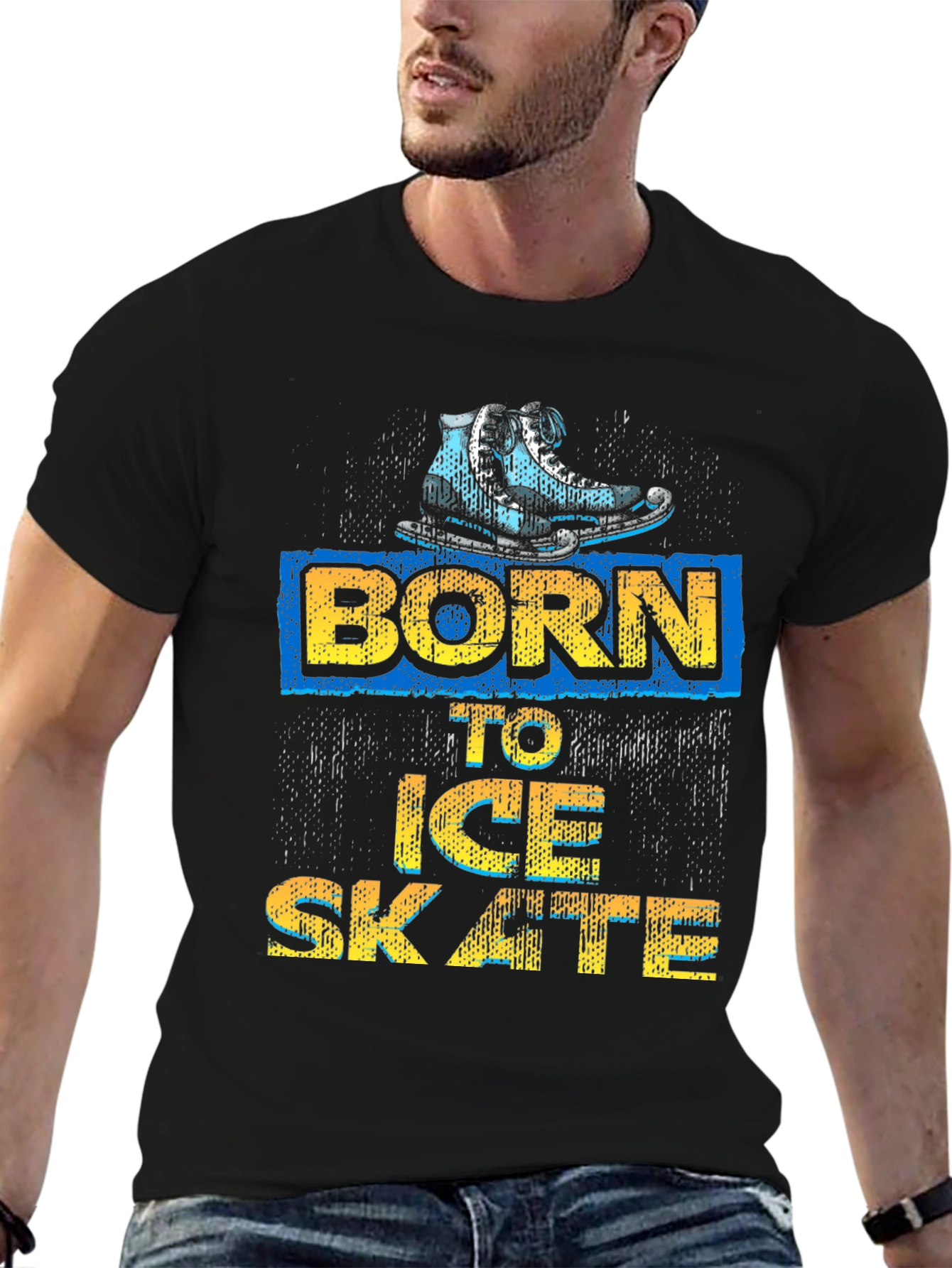 Born to Ice Skate Black Graphic Tee