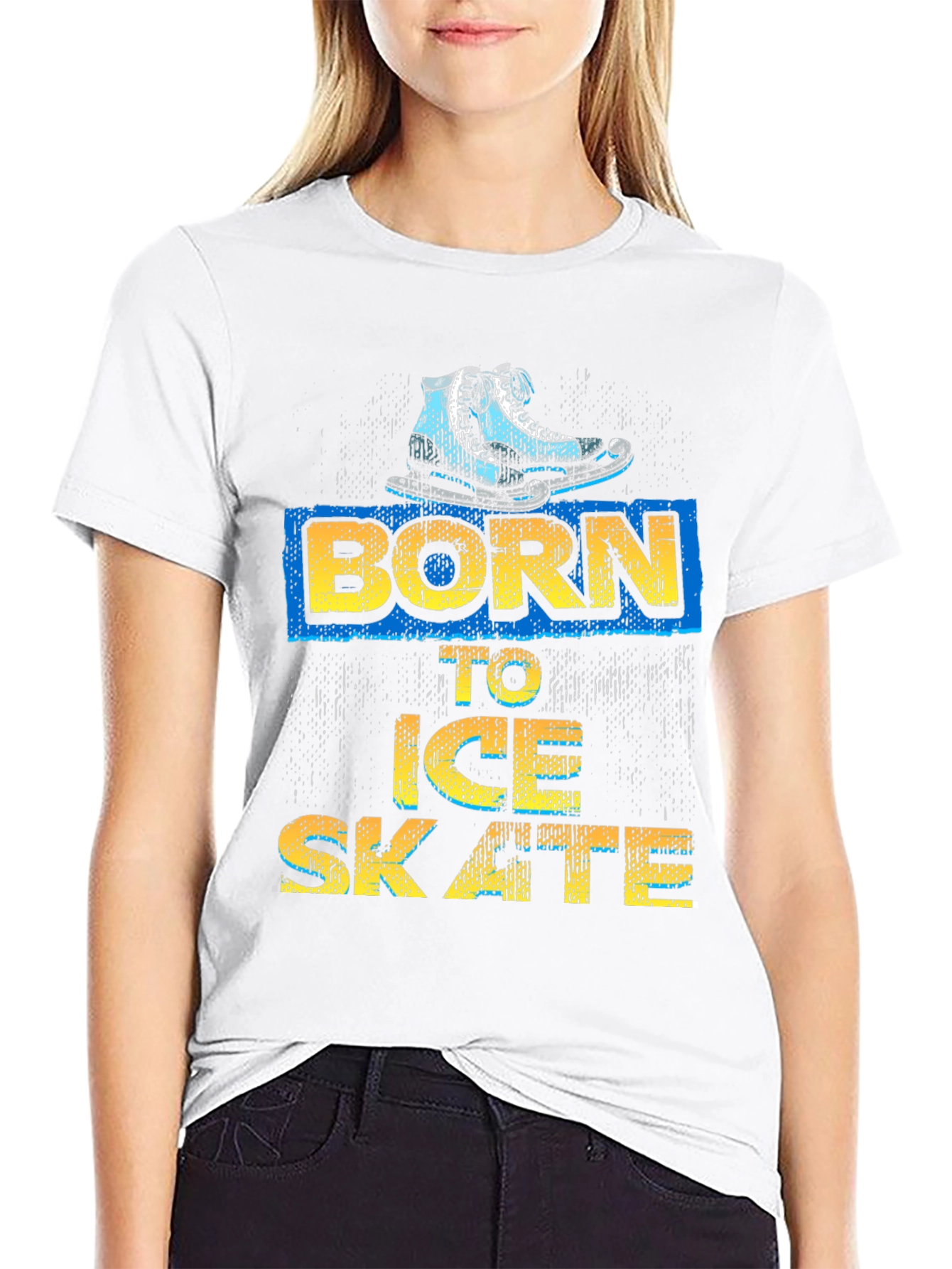 Born to Ice Skate Black Graphic Tee