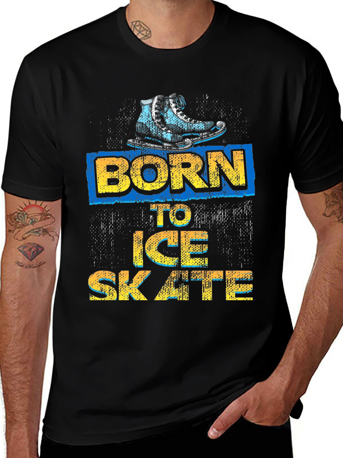 Born to Ice Skate Black Graphic Tee