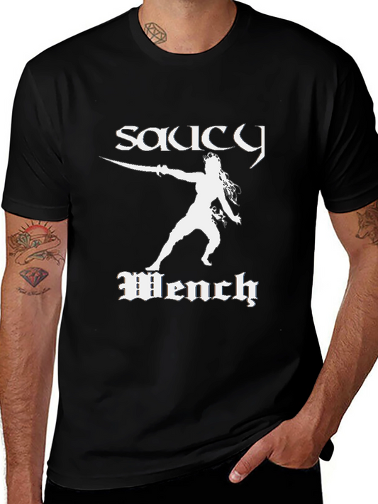 Saucy Wench Graphic Tee - Black Cotton T-Shirt