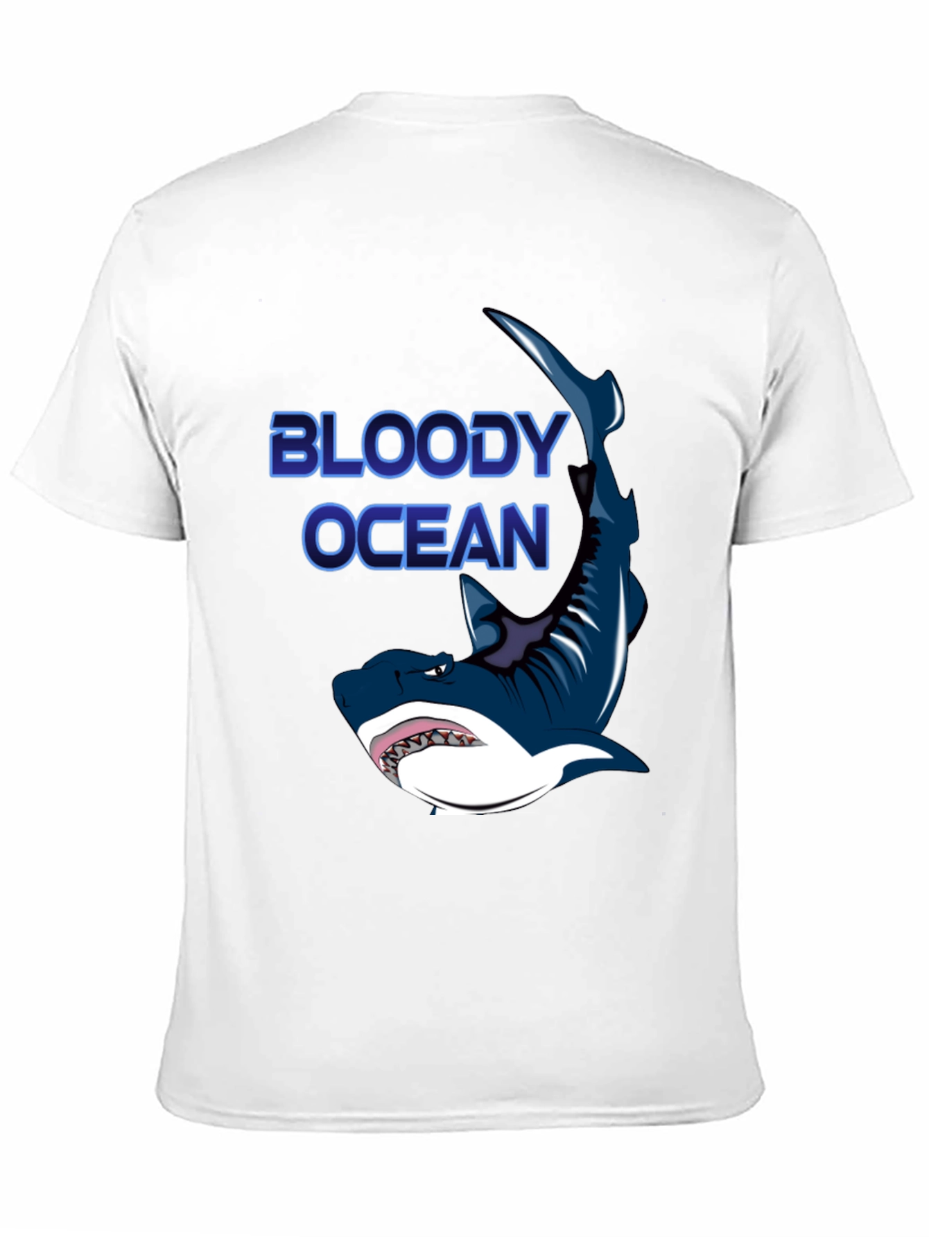 Bloody Ocean Shark Graphic Black T-Shirt