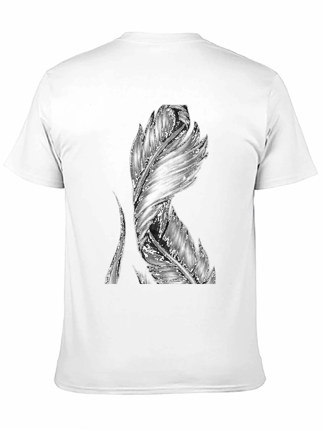 Feather Graphic Black T-Shirt - Unique Design