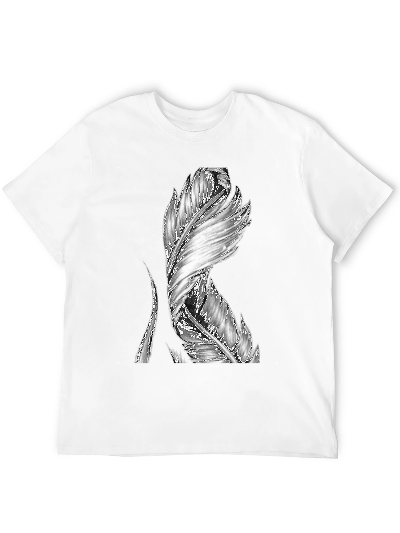 Feather Graphic Black T-Shirt - Unique Design