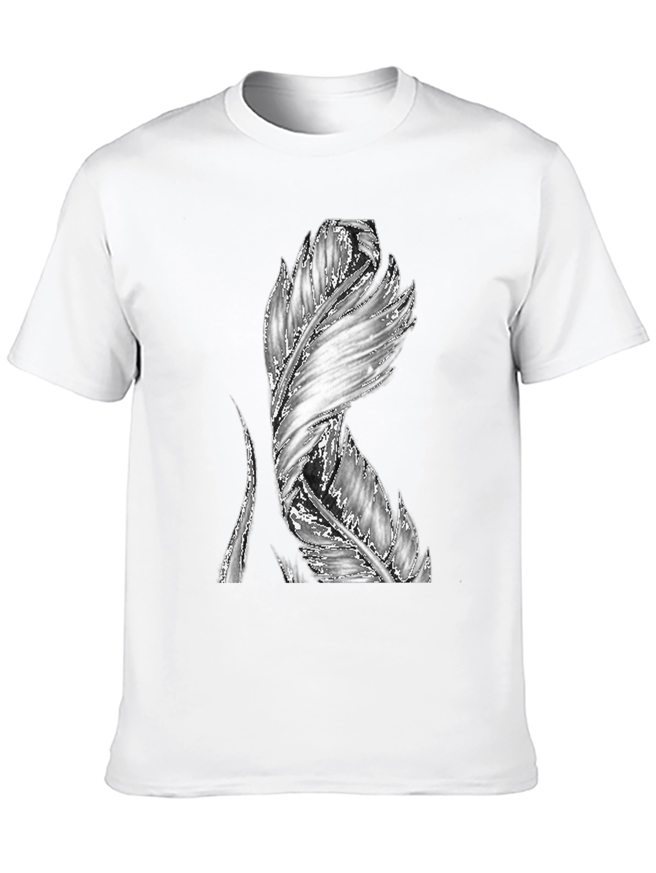 Feather Graphic Black T-Shirt - Unique Design