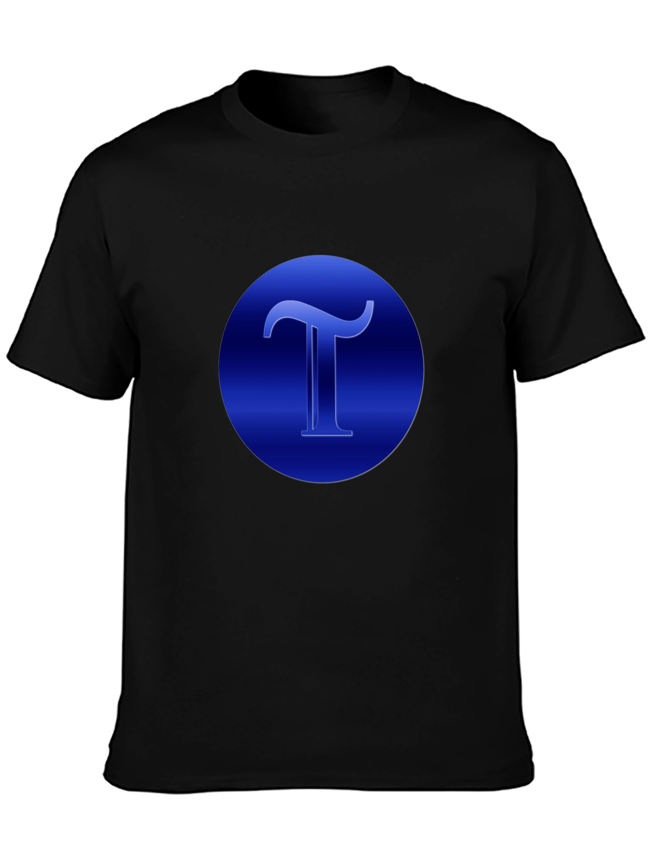 Blue T Graphic Black T-Shirt