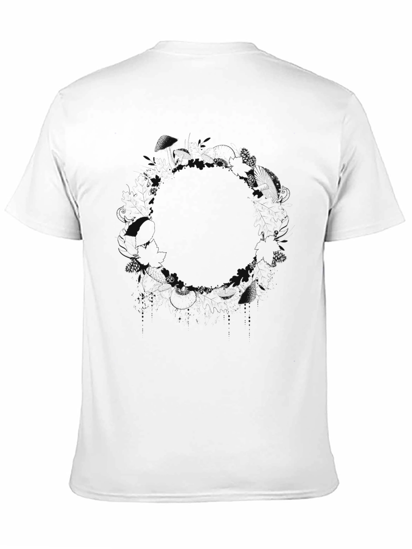 Mens Black Crew Neck Graphic T-Shirt