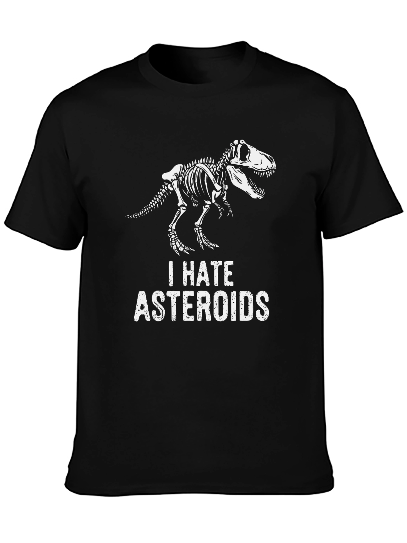 I Hate Asteroids T-Rex Skeleton Graphic Tee