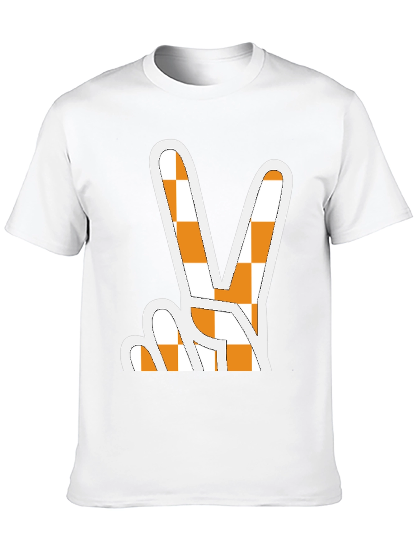 Checkerboard Peace Sign Graphic Tee - Black
