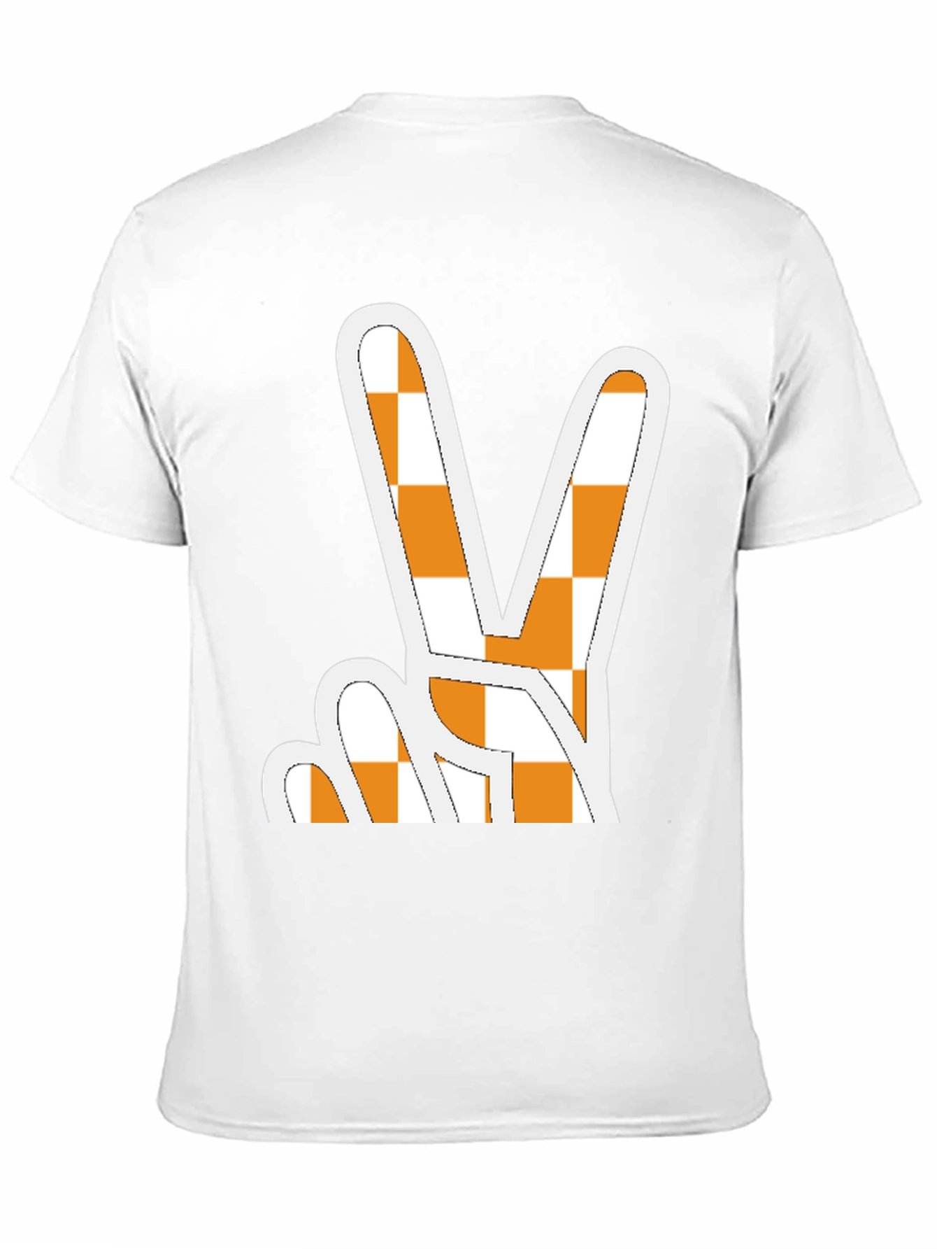 Checkerboard Peace Sign Graphic Tee - Black