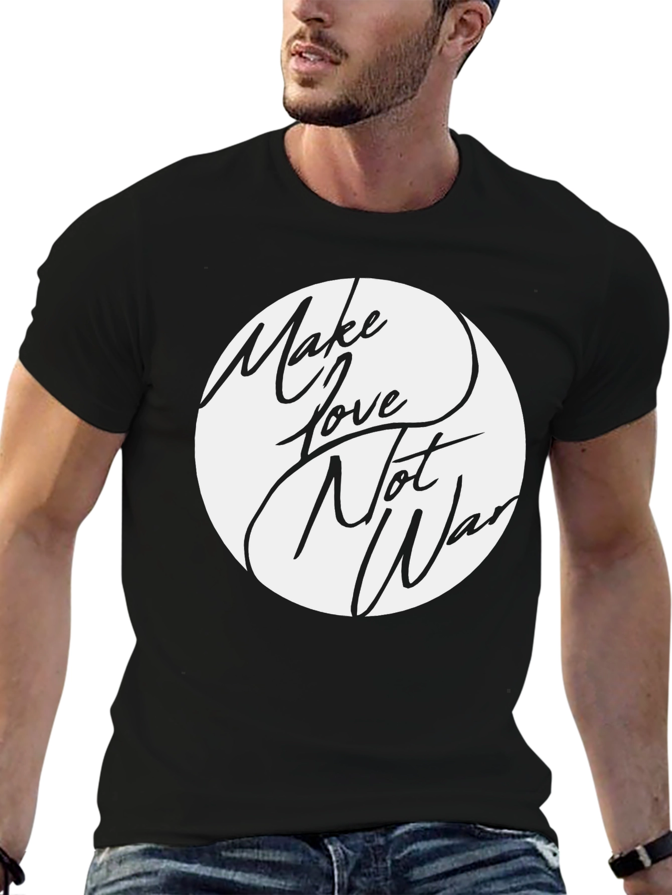 Make Love Not War Graphic Tee - Black