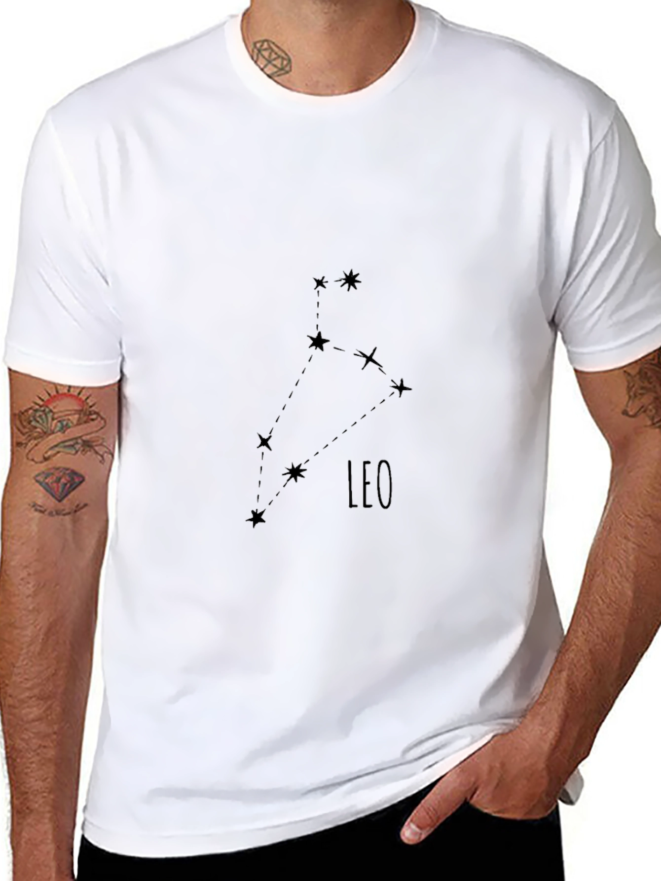Leo Constellation Black T-Shirt
