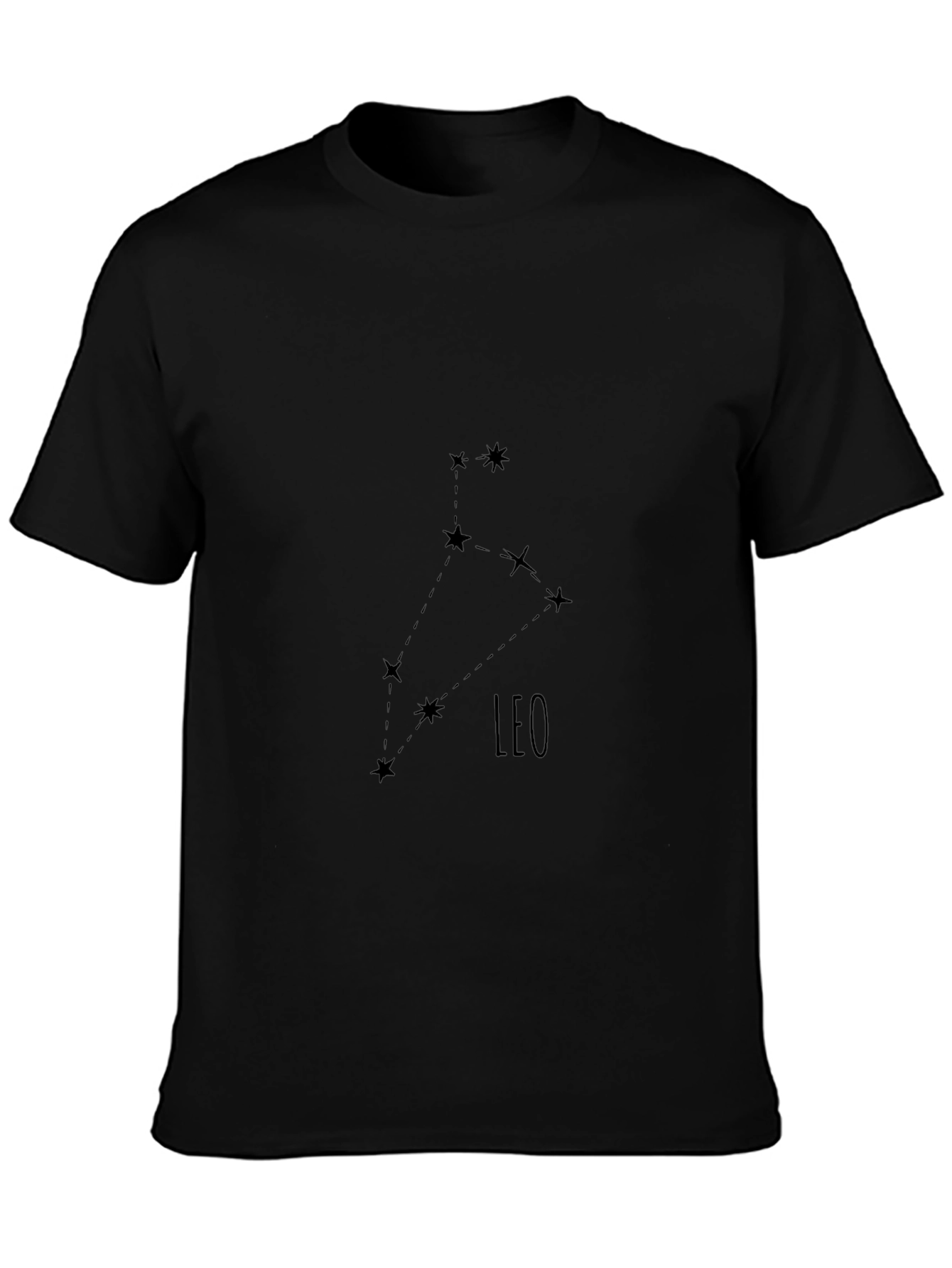 Leo Constellation Black T-Shirt