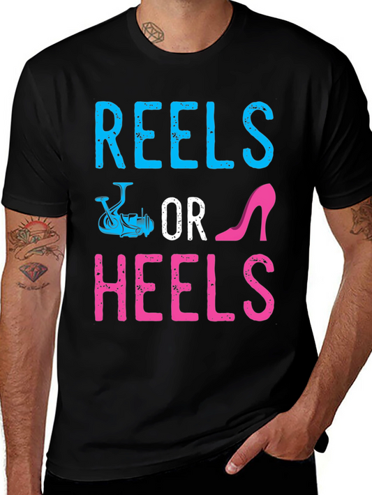Reels or Heels Gender Reveal T-Shirt