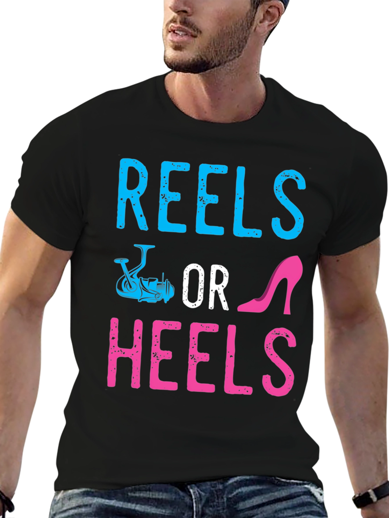 Reels or Heels Gender Reveal T-Shirt