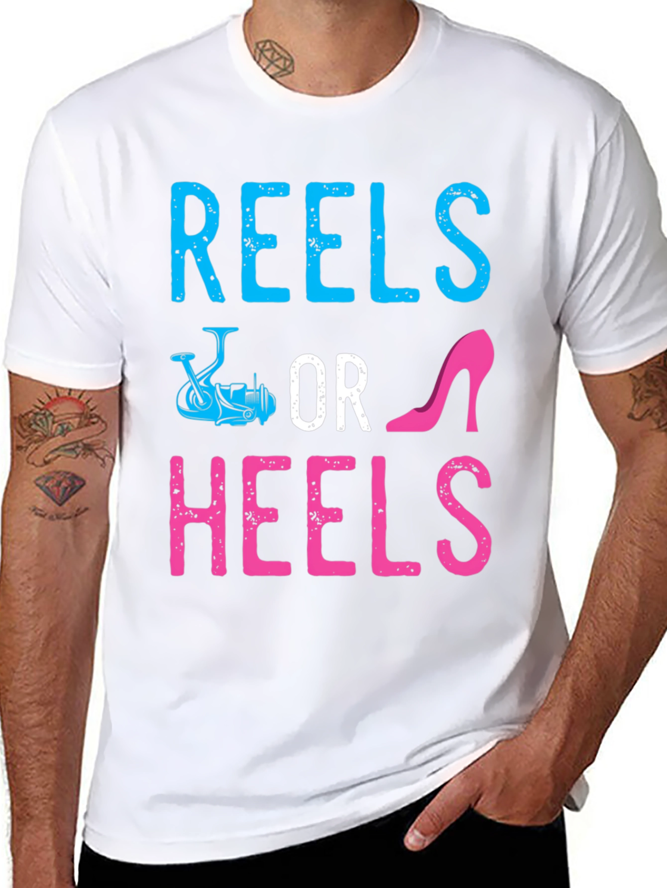 Reels or Heels Gender Reveal T-Shirt