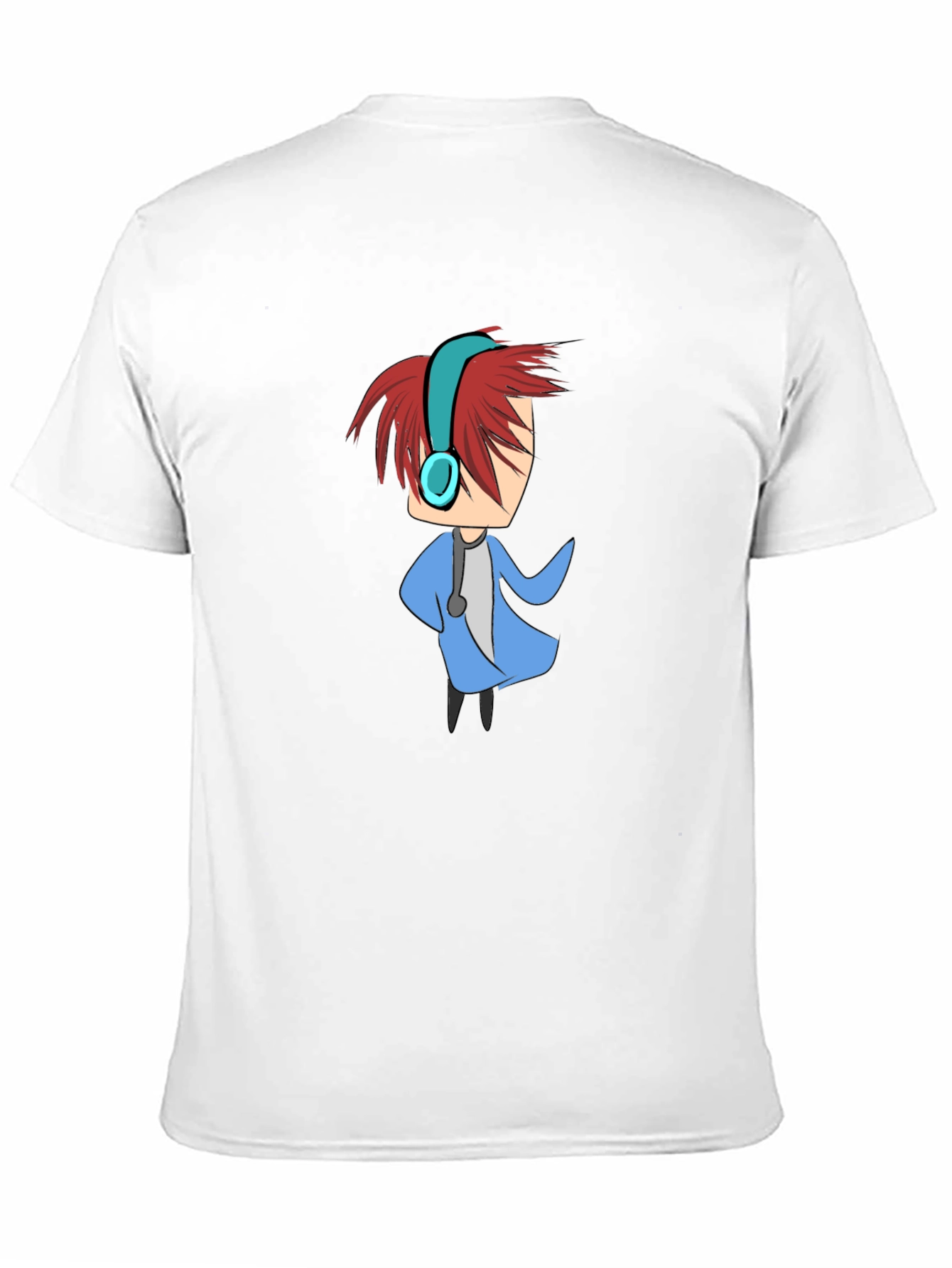 Cartoon Character Graphic Tee - Black Cotton Blend