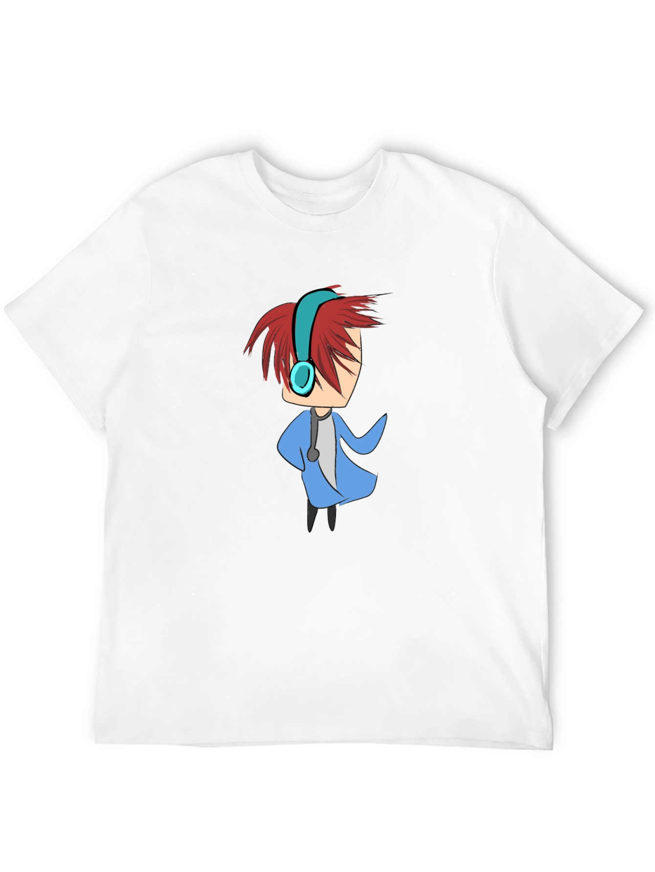 Cartoon Character Graphic Tee - Black Cotton Blend