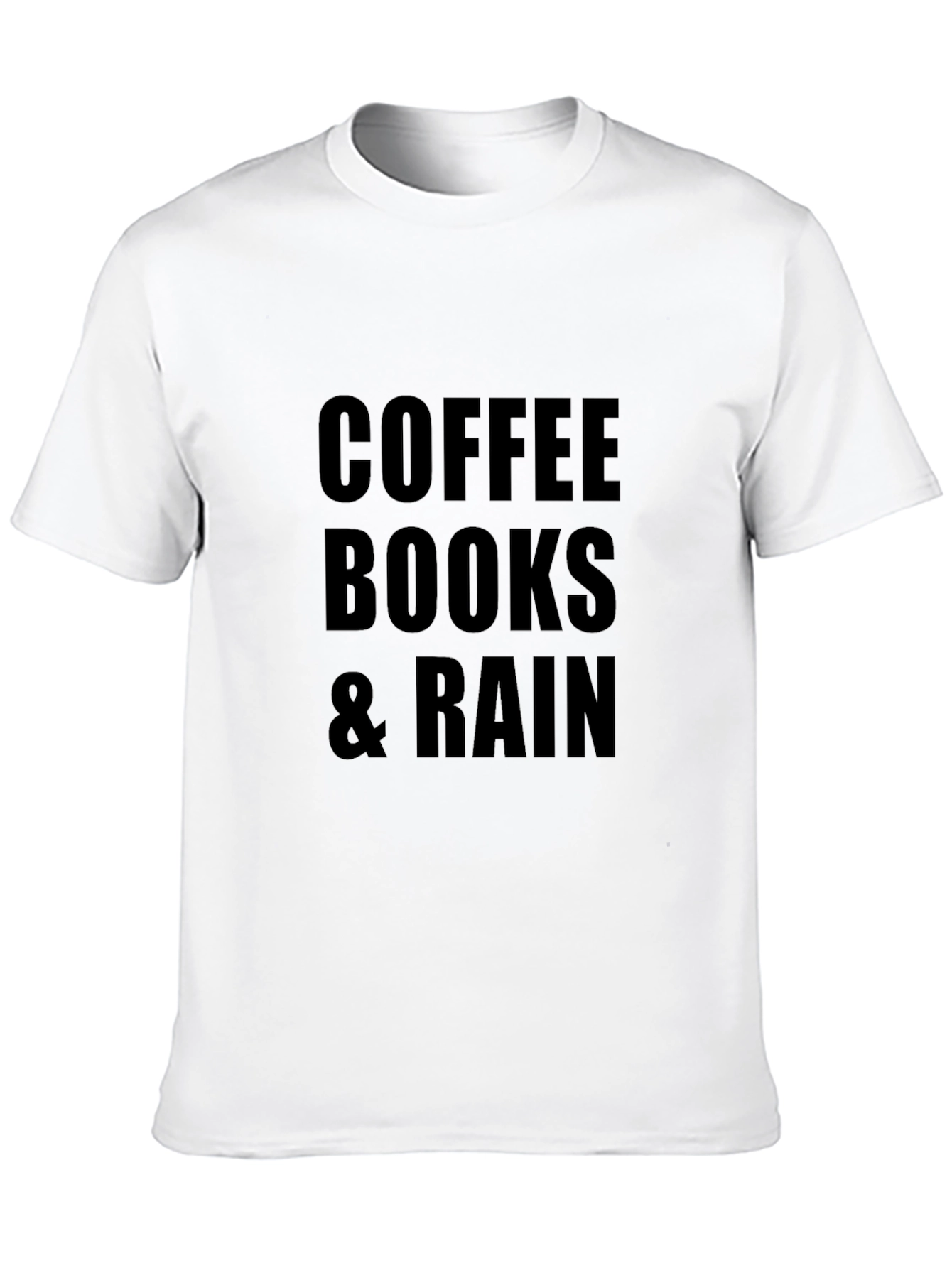 Coffee Books & Rain Black T-Shirt