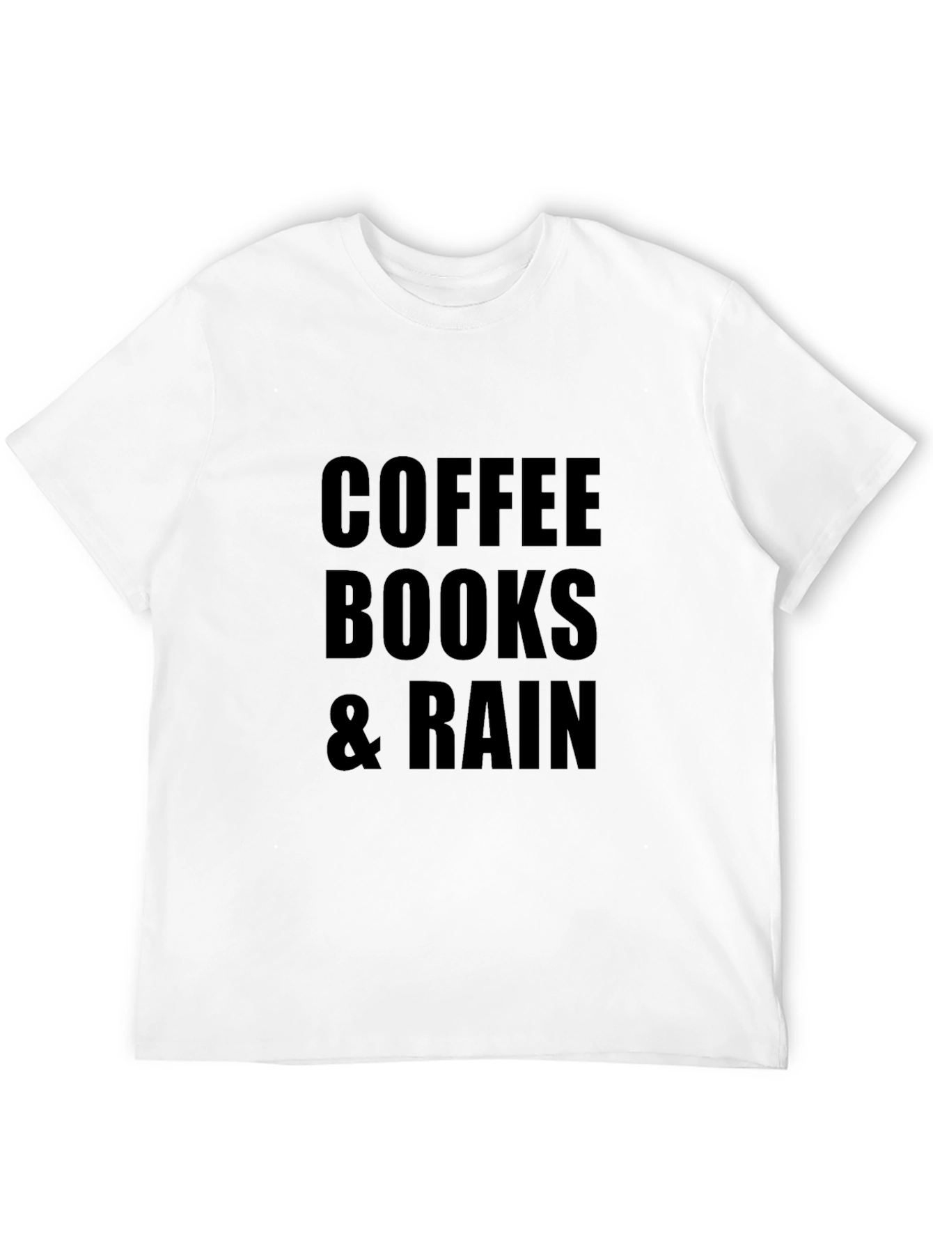 Coffee Books & Rain Black T-Shirt