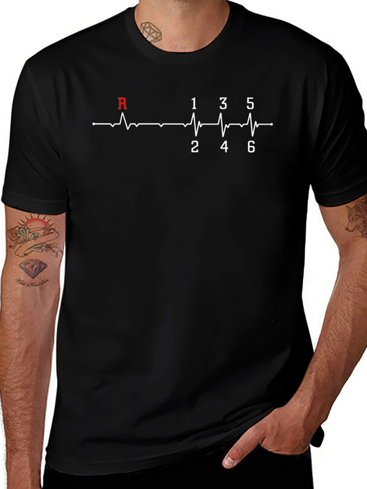 Car Enthusiast Manual Gear Shift Heartbeat T-Shirt