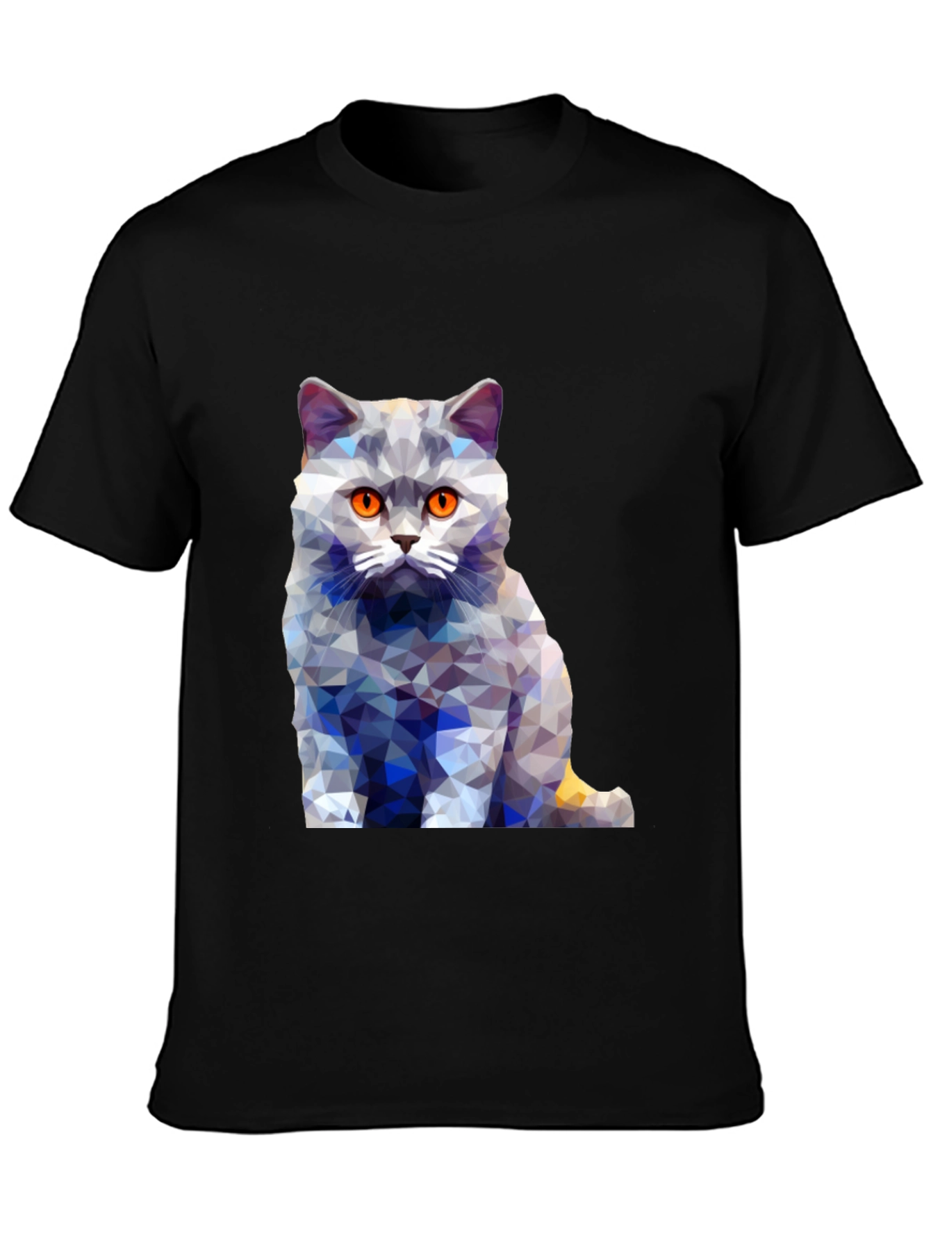 Geometric Cat T-Shirt - Abstract Design