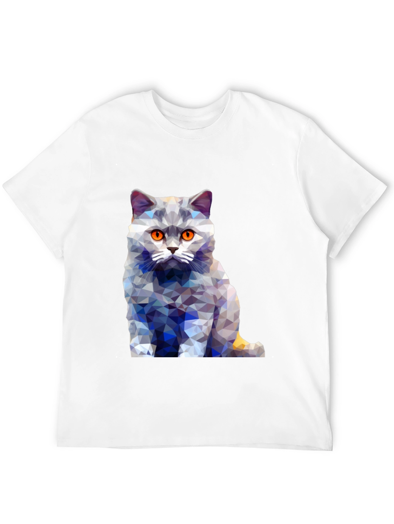 Geometric Cat T-Shirt - Abstract Design