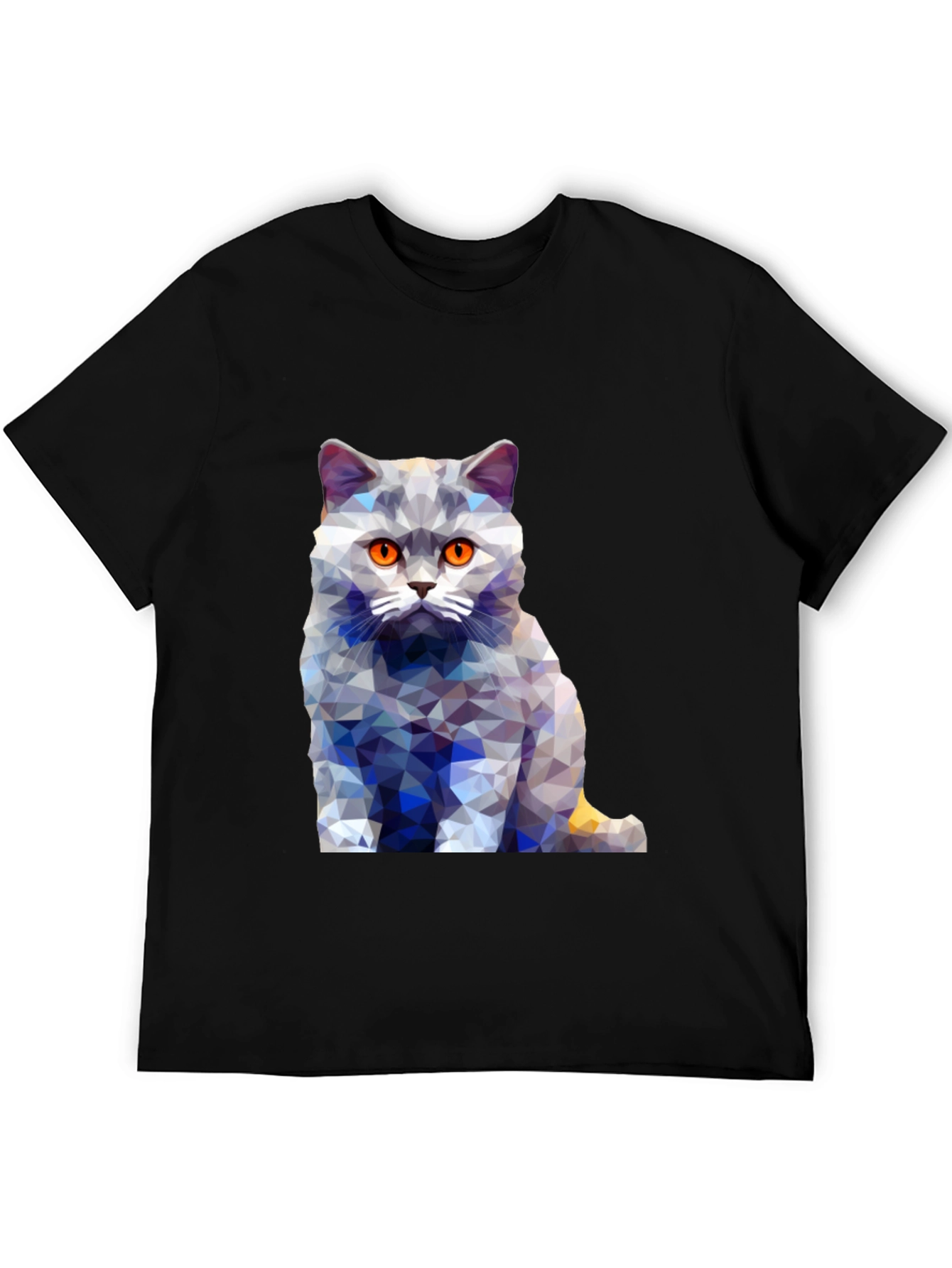 Geometric Cat T-Shirt - Abstract Design