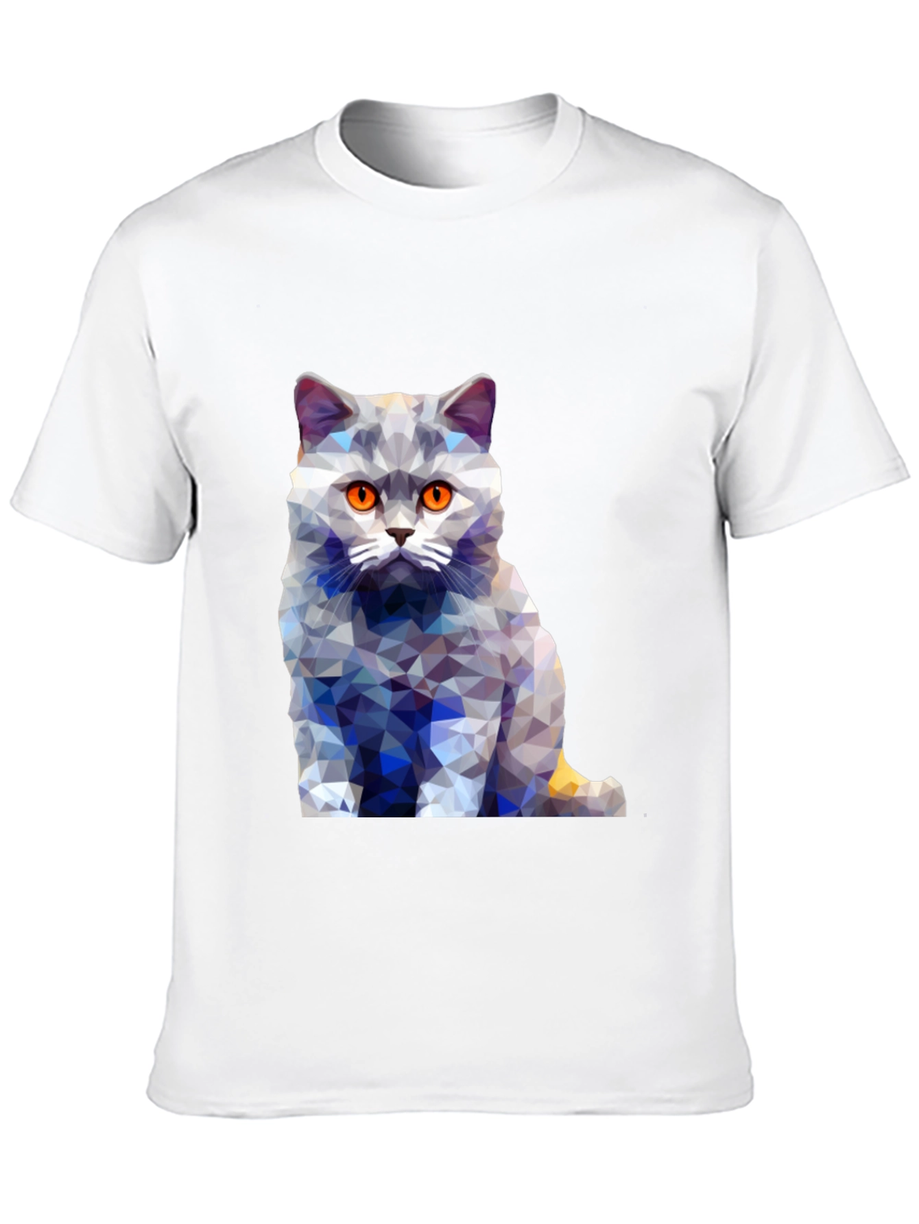 Geometric Cat T-Shirt - Abstract Design