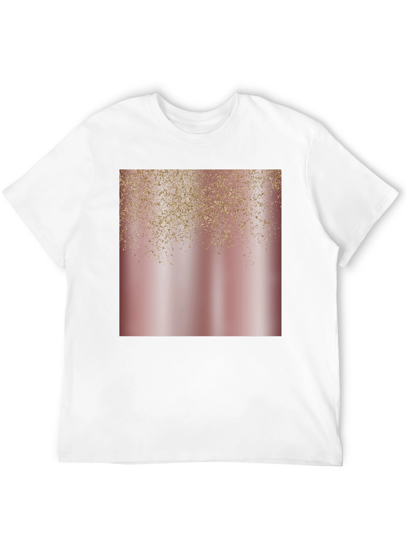 Rose Gold Glitter Cascade Black Tee