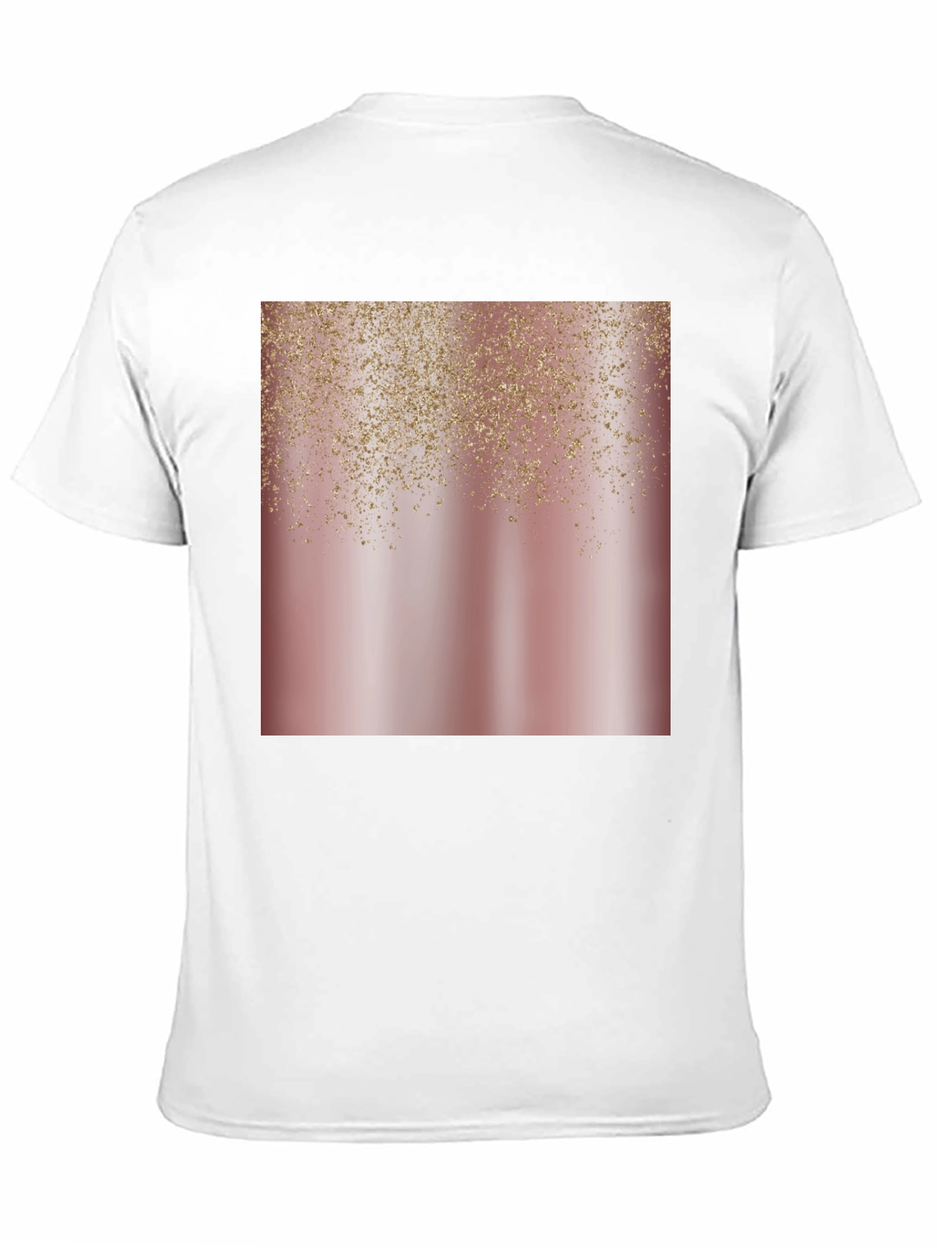 Rose Gold Glitter Cascade Black Tee