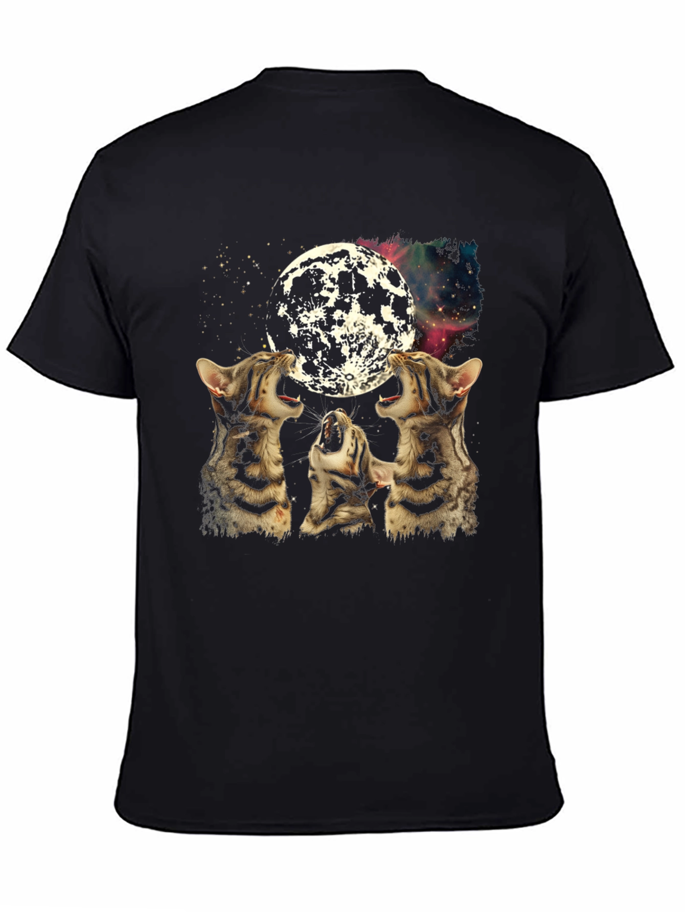Three Cats Howling at Moon Graphic Tee