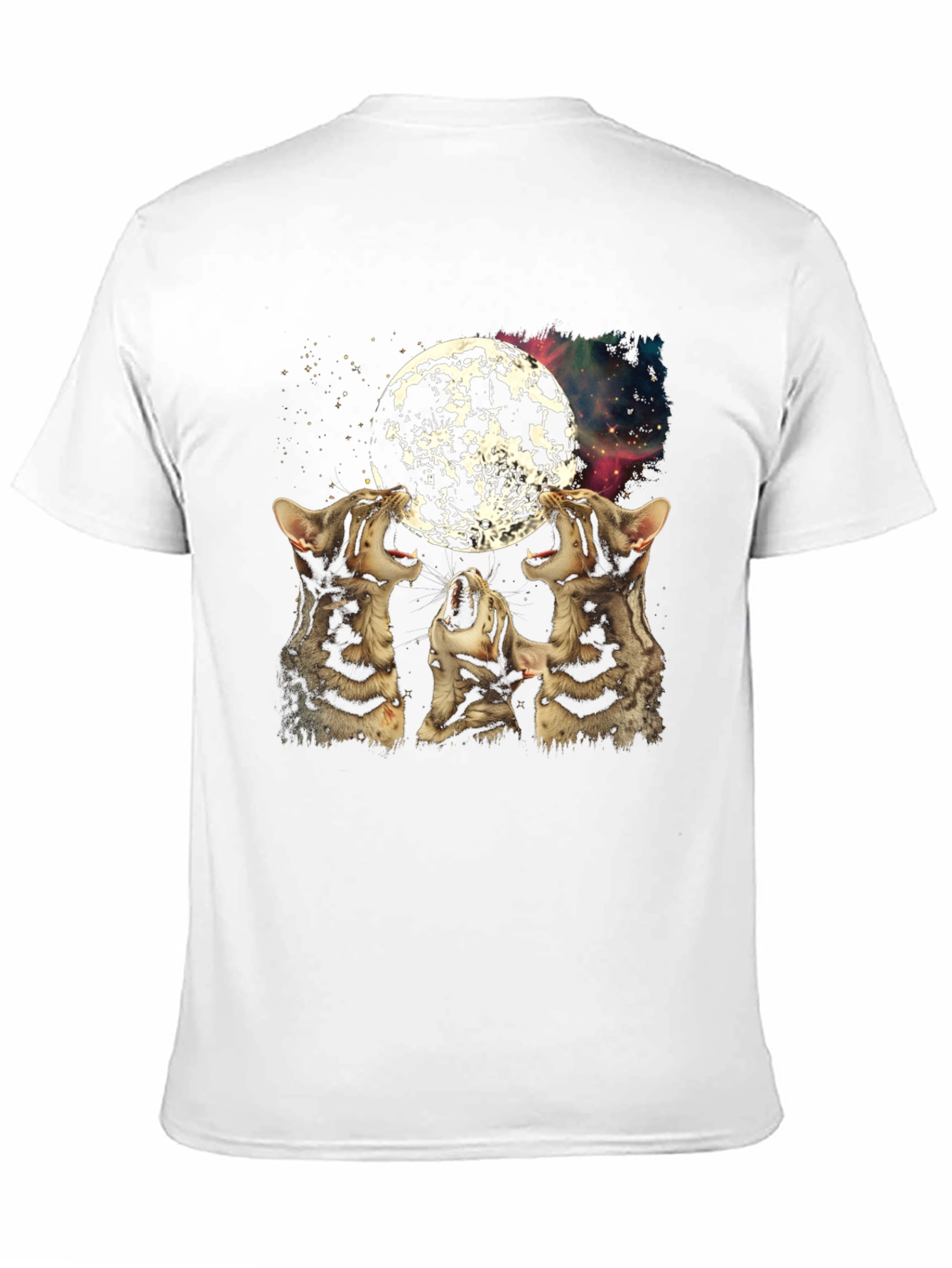 Three Cats Howling at Moon Graphic Tee