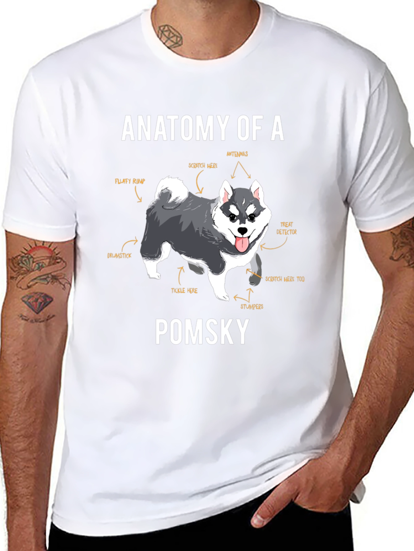 Anatomy of a Pomsky Dog T-Shirt