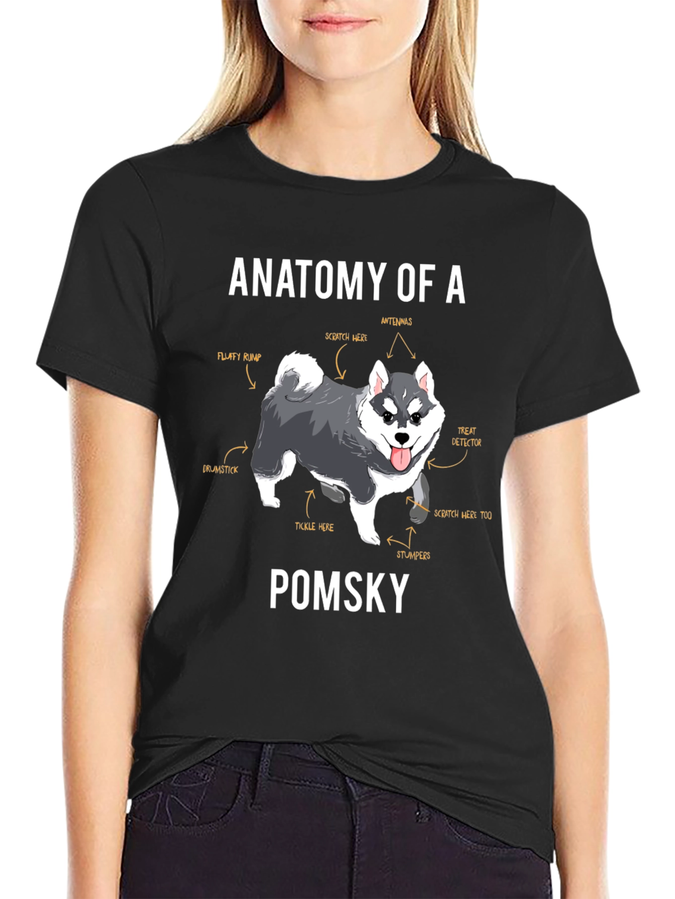 Anatomy of a Pomsky Dog T-Shirt