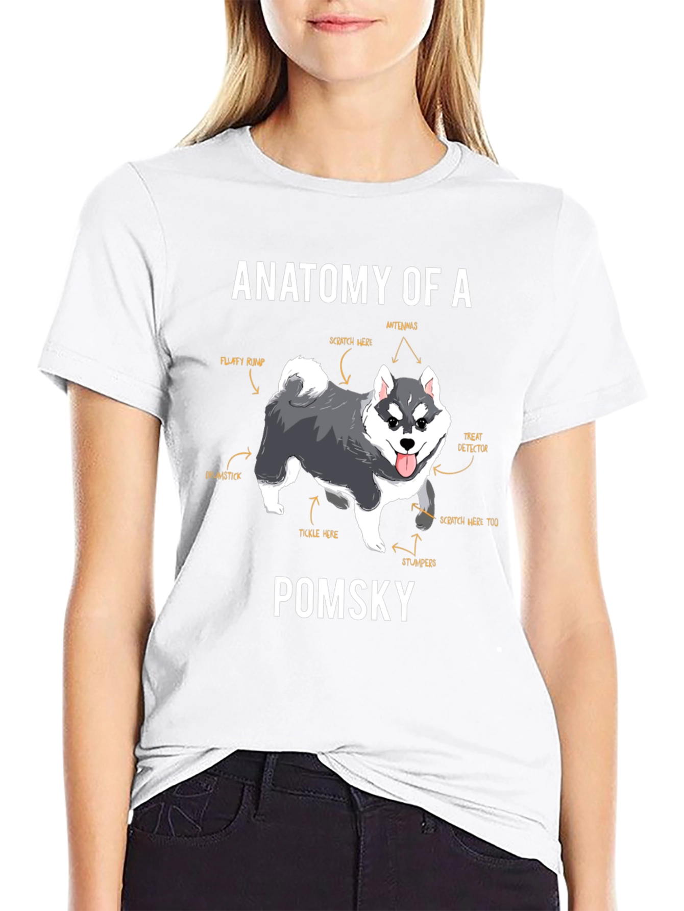 Anatomy of a Pomsky Dog T-Shirt