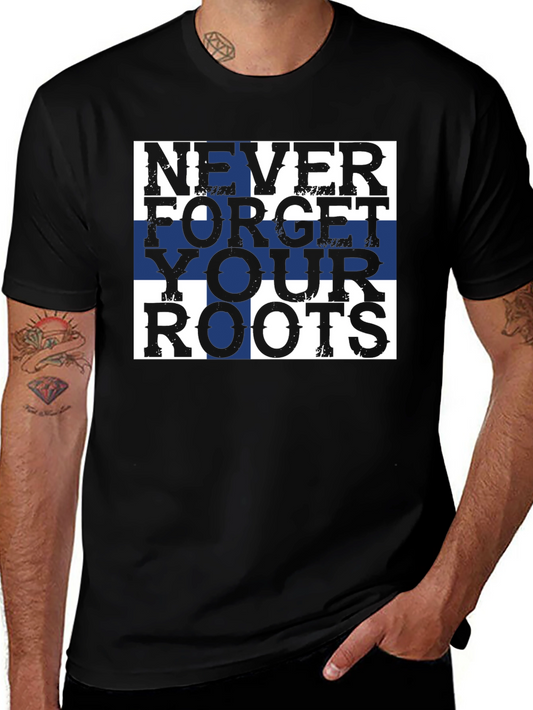 Never Forget Your Roots T-Shirt - Finland Flag Design