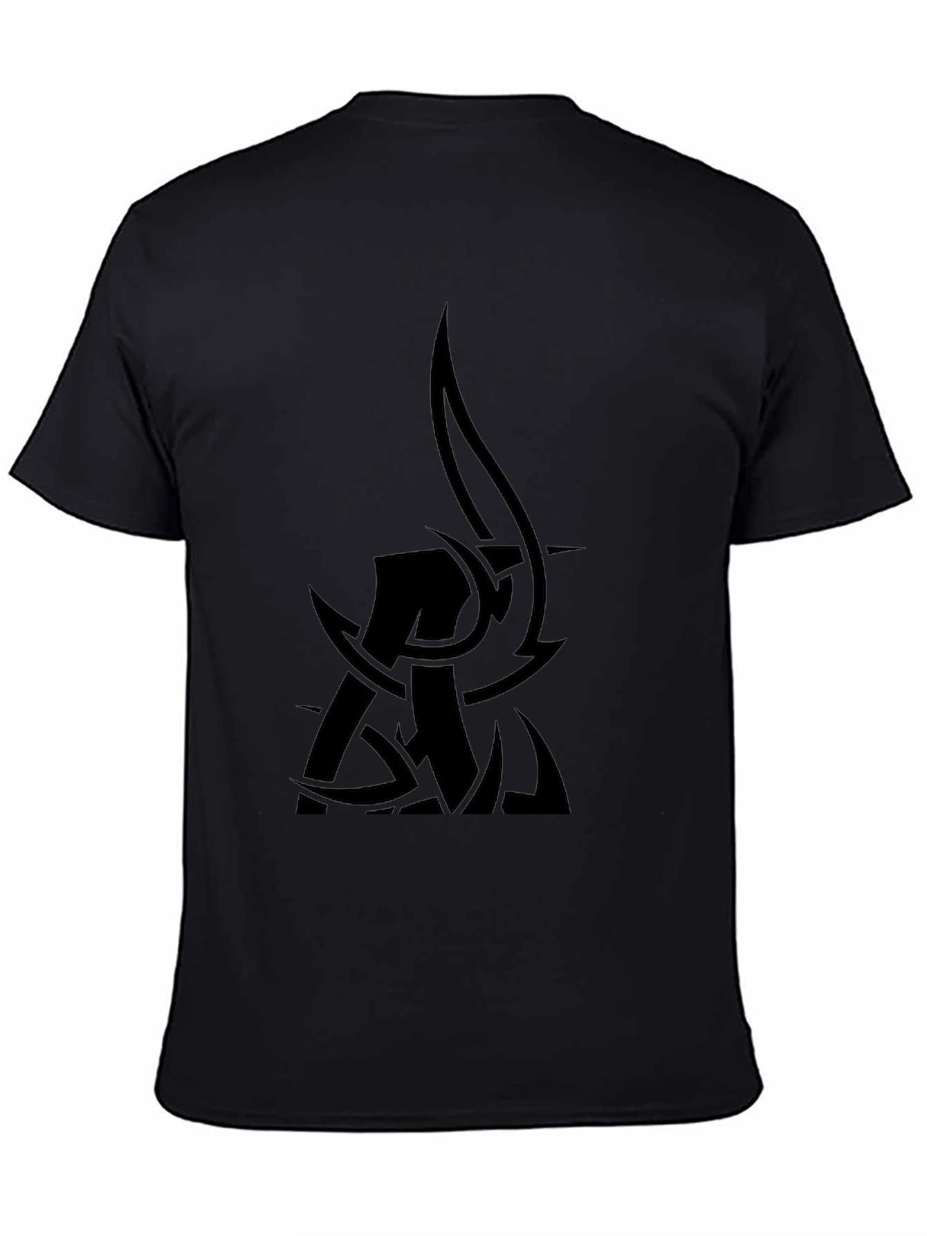 Mens Black Graphic Tee - Tribal Design