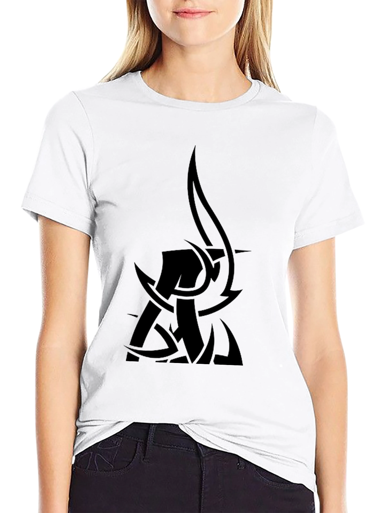 Mens Black Graphic Tee - Tribal Design